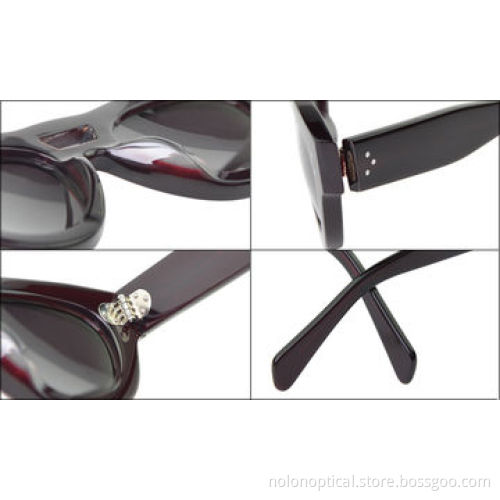 Latest fashion acetate burgundy sunglasses for women